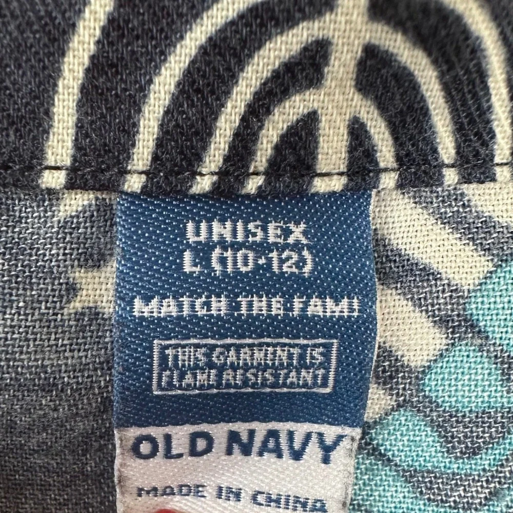 Old Navy Pajama Set Kids L 10-12 Blue Hanukkah Menorah Star Holiday Sleepwear